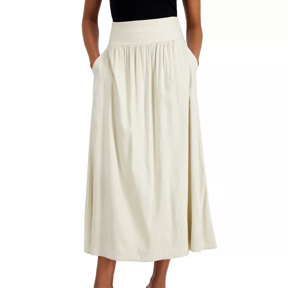Alfani - Pull-On Midi Skirt in color oatmeal